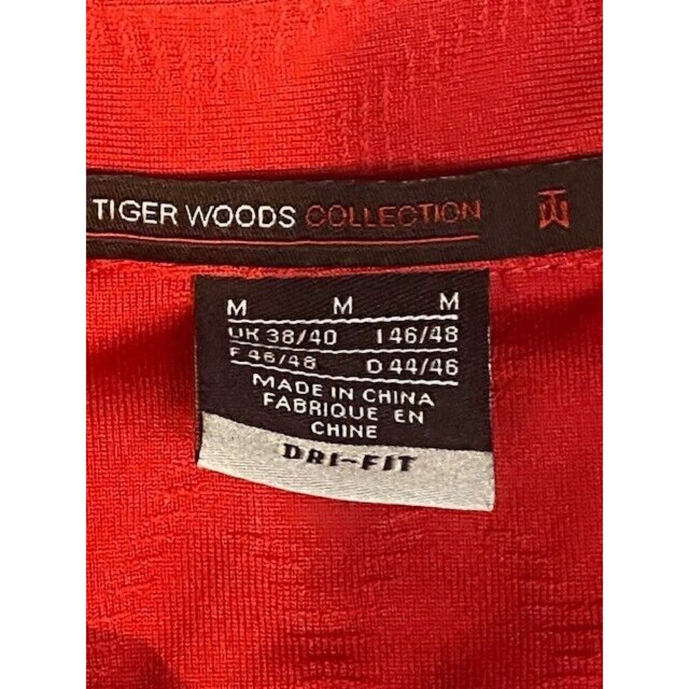 TIGER WOODS COLLECTION Men's Golf Polo Shirt MEDIUM SOLID RED dri-fit - Picture 4 of 12